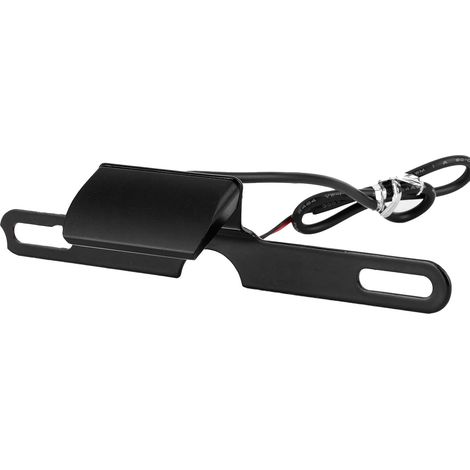 Support de Plaque D'immatriculation à LED pour Moto, Aluminium CNC Support de Plaque D'immatriculation de Moto avec 6 LED D'éclairage Arrière(Le Noir) (1/5)