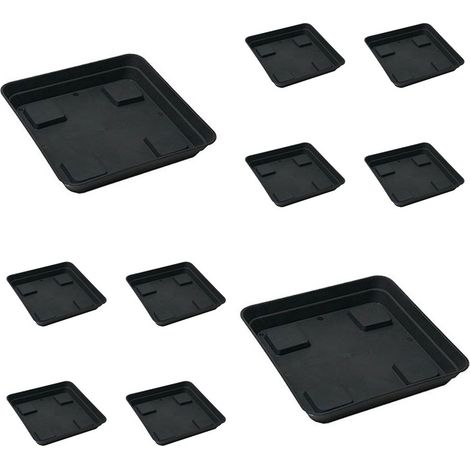x10 Platillos Cuadrados para Macetas. 15 X 15 Cm. 10 Unidades