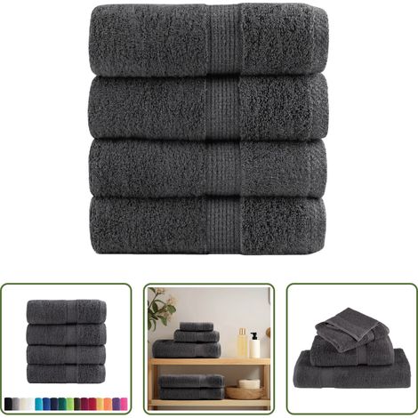 Baumwolltuch - Premium Gästetücher SOLUND 4 Stk. Anthrazit 30x50 cm 600 g/m² (1/5)