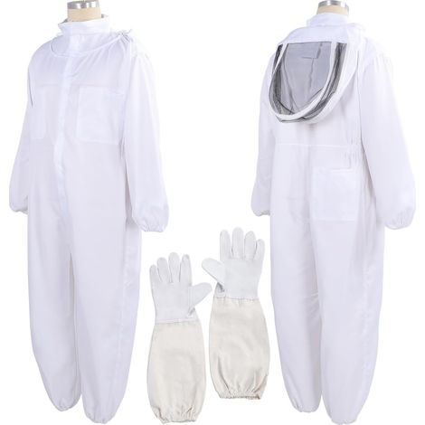 Combinaison d'apiculture, combinaison d'apiculture pour hommes et femmes avec gants et capuche ventilée, kit de démarrage d'apiculture pour jardinier et apiculteur, XXL (1/5)