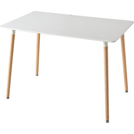Table à manger, design moderne minimaliste, pour 6 personnes maximum, Blanc (1/2)