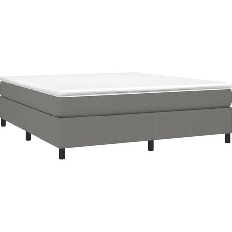 Estructura de cama con somier de tela gris oscuro 180x200 cm vidaXL