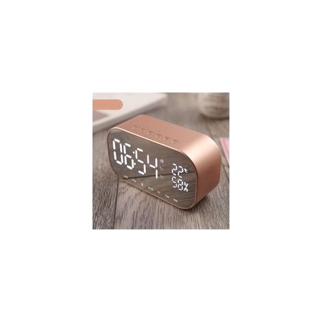 Radio réveil FM sans Fil avec Miroir à Chiffres, Bluetooth sans Fil LED, Double Lecteur de Musique en métal, réveil, Miroir de Chevet, réveil Multifonction (1/5)
