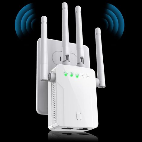 Amplificateur WiFi dernière génération couverture jusqu à huit mille quatre cent soixante dix pieds carrés répéteur avec port Ethernet (1/5)