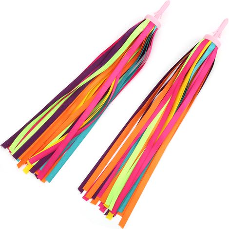 1 paire de rubans à pompons pour guidon de vélo, accessoires pour trottinette enfant (multicolores) (1/5)