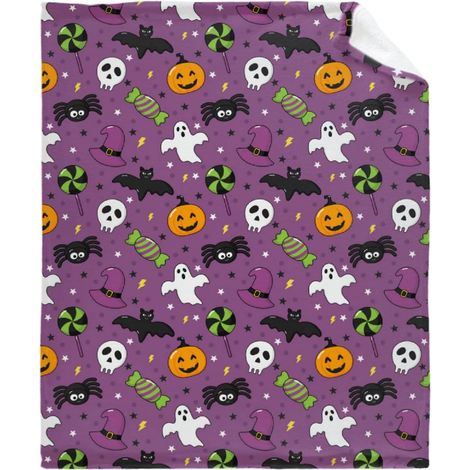 Couverture bébé fantômes d'Halloween (101,6 x 76,2 cm) – Couverture d'emmaillotage/de réception ultra douce, jeté douillet pour poussette et berceau pour nouveau-nés Convient également aux chiots (1/5)