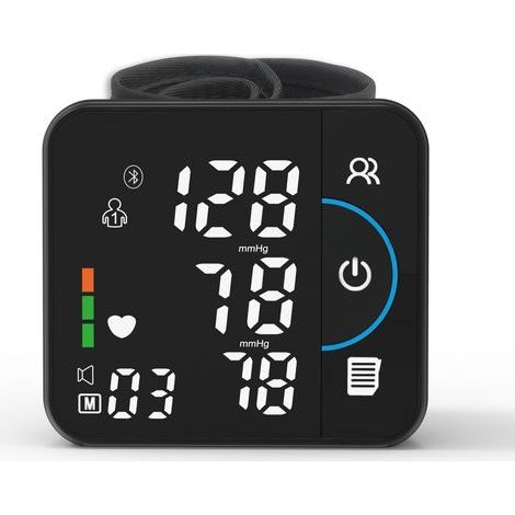 Blutdruckmessgerät fürs Handgelenk – Wiederaufladbar, automatisches digitales LED-Display mit 180 Messwerten und Speicher