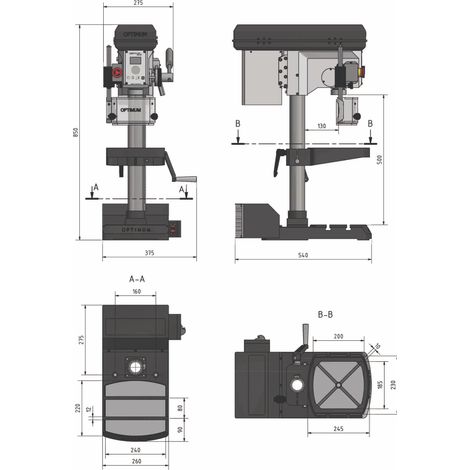 Optimum Tischbohrmaschine OPTIdrill DH 18V, 3020220 (1/4)