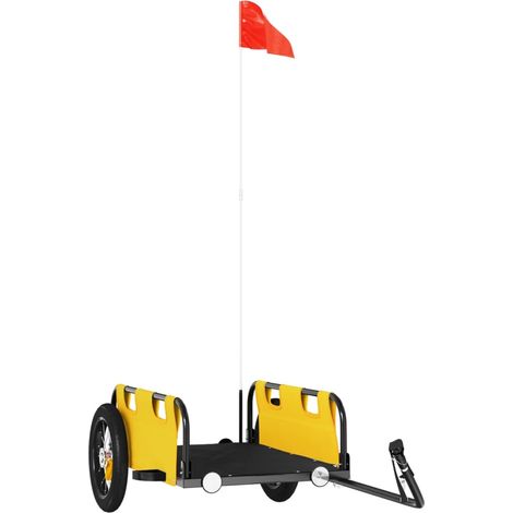 Remorque de vélo jaune tissu oxford et fer CFW91631 (1/5)