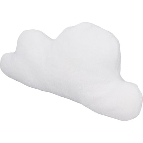Coussin blanc moelleux en forme de nuage, 38 cm de long, coussin en peluche courte en coton PP, idéal pour la maison, le bureau ou un café. (1/5)