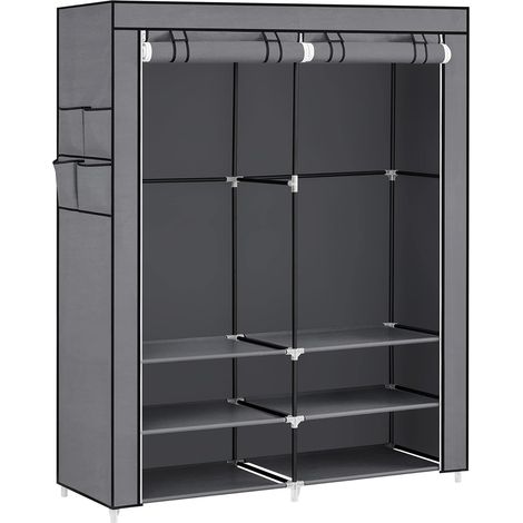 Songmics – Penderie en tissu 45 x 127 x 176 cm – 2 compartiments de suspension – 4 pochettes – Tubes métalliques renforcés – RYG008G02