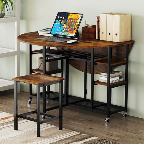 CASART 3-Piece Folding Dining Table Set - Brown (1/5)