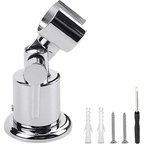 Metal Shower Head Holder, 180 Degree Shower Holder, Shower Head Mount, Adjustable Shower Head Hanger, Wall Mounted Hand Shower Holder with Screws (1/5)