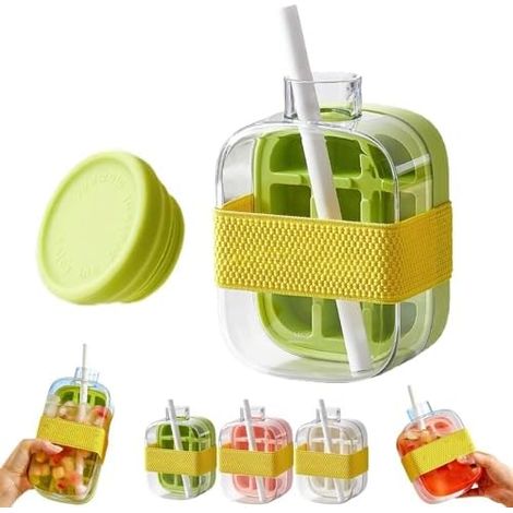 Bouteille à glaçons 2 en 1 – démoulage par pression, 500 ml, maison/bureau/extérieur