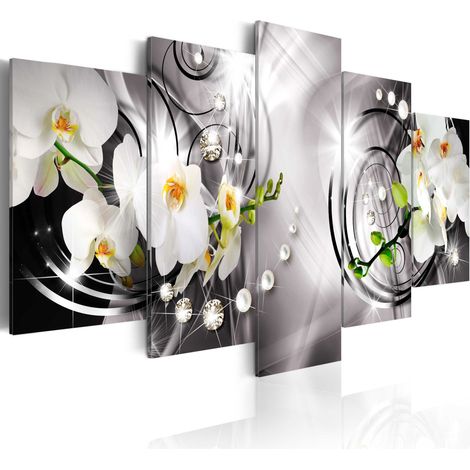 Quadro - Orchidea, perle e diamanti - 100x50 (1/4)