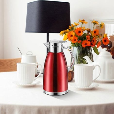 Thermos/caffettiera di grande capacità. Mantiene le bevande calde per 36 ore. Capacità 23 litri. Colore rosso. (1/5)