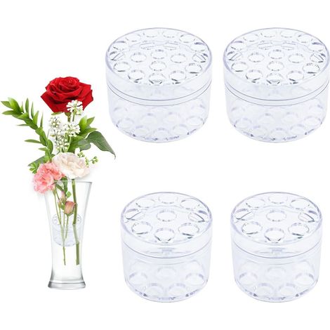 Ensemble de 4 supports à fleurs Hanataba, supports en spirale pour bouquets et compositions florales Ikebana, supports transparents pour une créativité florale optimale. (1/5)