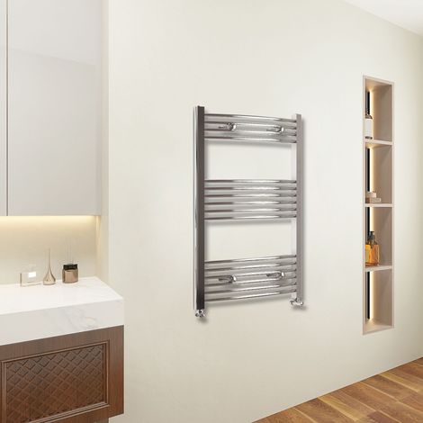 AICA 1000x600mm(HxW) Chrome Curved Center Heated Towel Track Heated Towel Radiator