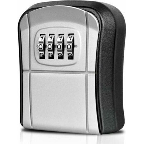 Caja de seguridad para llaves de pared con carcasa impermeable y cerradura de combinación de 4 dígitos para un almacenamiento seguro de llaves.--Crezuo