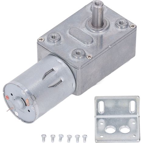 Moteur à engrenage ver DC 24V 2W, régulation de vitesse 0-50 tr/min, sens avant et arrière, réducteur à vis sans fin, rotation réversible. (1/5)