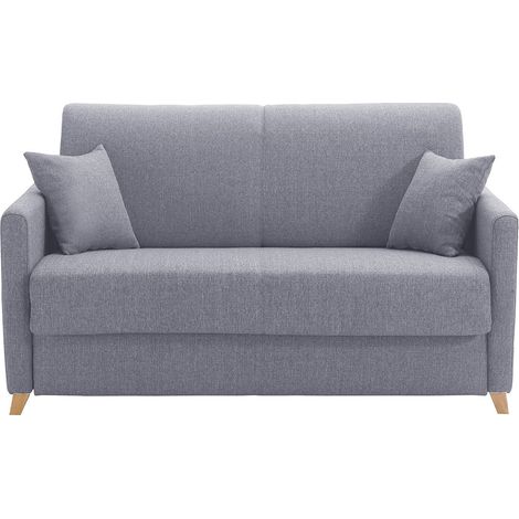 Schlafcouch grau mit Matratze 13 cm 2-3-Sitzer SKANDY