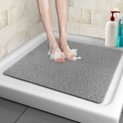 Tapis de douche antidérapant 60x60cm – Design maille creuse – Sèche rapidement – Tapis de massage en PVC pour zones humides (1/5)