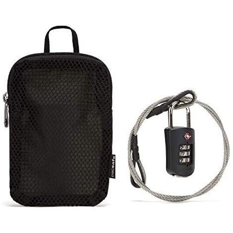 Pacsafe Prosafe 1000 Combination Lock with Steel Cable Black