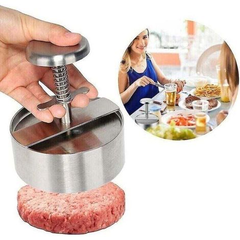 Presse à hamburger, moule à steak haché en acier inoxydable 304 avec échelle pour les réunions de famille, les barbecues Étiquette