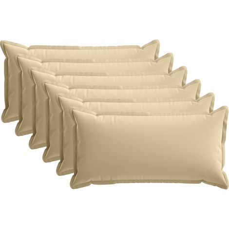 vidaXL Funda de almohada 6 uds. HOUTEN Beige 40 x 80 cm Poliéster (1/2)
