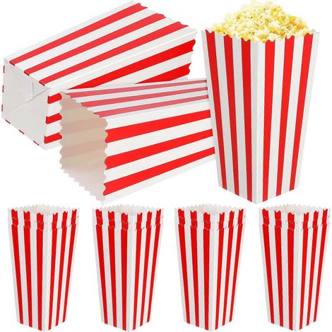 15 boîtes à popcorn en papier rayées pour cinémas-19.80X9.60X7.00CM-Multi (1/5)