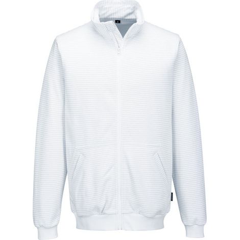 Sudadera antiestática con cremallera ESD AS25 XXXL Blanco (1/2)