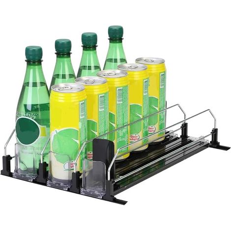 Étagère de rangement réglable à 3 niveaux pour réfrigérateur, capacité jusqu'à 15 canettes, 38 x 25 x 8 cm (1/4)