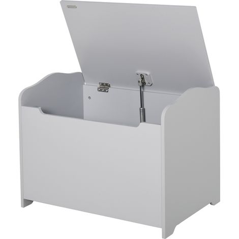 Cassapanca Portagiochi en Bois, Banc Rangement Chambre Couvercle avec Vérin Pneumatique, 60x40x48cm, Gris (1/5)
