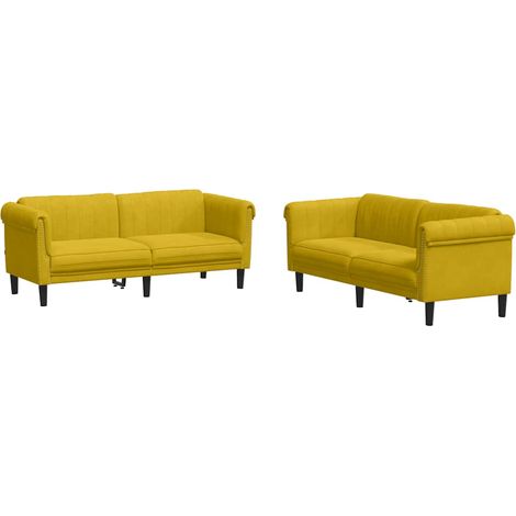 Maison Exclusive - Set di Divani 2 pz Giallo in Velluto
