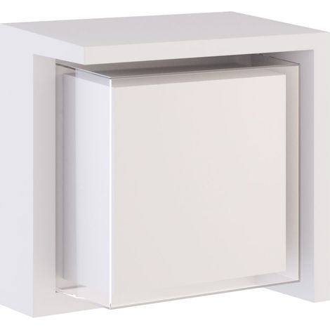 Applique murale LED carrée Blis 15 W 180° avec interrupteur, température de couleur 2700 K/3200 K/4000 K, blanc mat, pour extérieur - Beneito & Faure