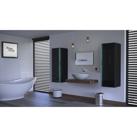 Ensemble meuble de salle de bain ALIUS 10 II noir (1/5)
