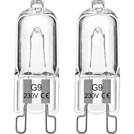 Pack of 2 G9 25W 230V Halogen Bulbs, 300°C Heat Resistant, Dimmable, for Microwave Ovens (1/5)