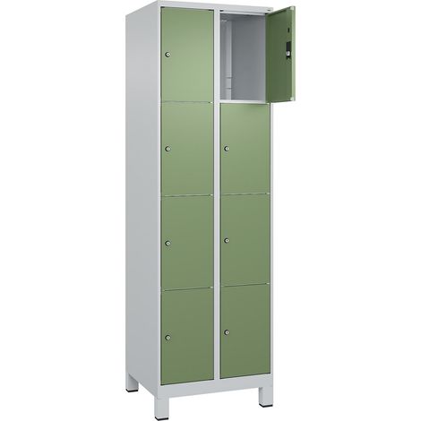 C+P, Vestiaire à 4 casiers Classic PLUS, 2 compartiments, gris