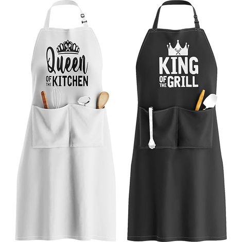 Set di 2 sciarpe da cucina, sciarpe regolabili, graziose sciarpe per la cucina, a casa o all'aperto (barbecue, cottura al forno, ecc.). (1/5)