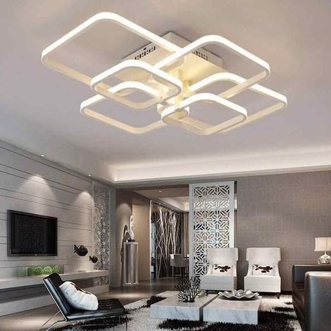 Lampadario da soffitto plafoniera a led moderna 70 watt con 6 quadrati 5600 Lm luce fredda 6500k (1/4)
