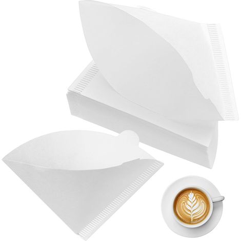 200 filtres à café en papier, taille 1, non blanchis, en cône, pour cafetières à filtre et machines à café (1 à 2 tasses). (1/5)