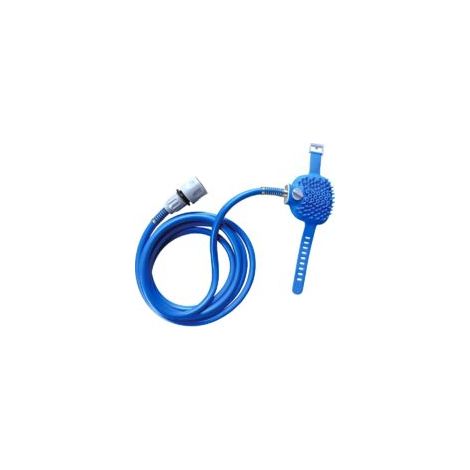 Doccia per cani con guanto da bagno – Strumento per la toelettatura di cani e gatti – Spazzola in silicone con tubo flessibile e adattatori – Kit per il bagno interno/esterno per animali domestici a p
