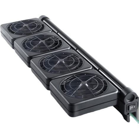 Enfriadores de acuario Ventilador de enfriamiento de acuario Enfriador de viento frío para acuario Accesorio de decoración Ventiladores de disipación de calor para agua dulce salada (4 ventiladores) (1/5)