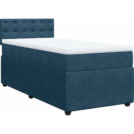 Maison Exclusive - Boxspringbett mit Matratze Blau 90x200 cm Samt