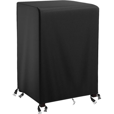 Housse de protection pour fauteuil de jardin empilable 68x68x110cm - Tissu Oxford 210D - Imperméable anti-UV - Résistante au vent - Protection chaise extérieure - Noir (1/5)