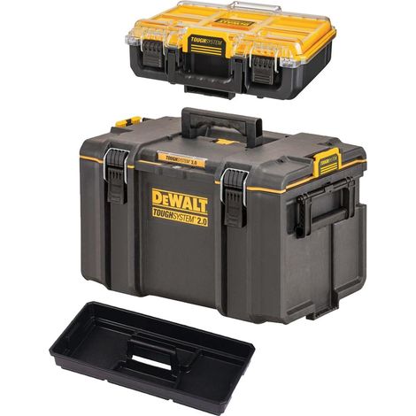 Dewalt Tough System 2.0 DS400 Stackable Toolbox Case + 1/2 Width Deep Organiser (1/4)