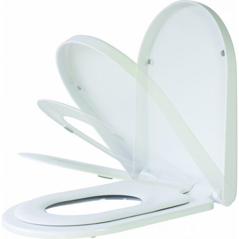 Olfa – Abattant de WC Bambino D blanc – Résine thermodurcissante – Double lunette – Charnières à descente assistée – Fixation par le dessus (1/4)