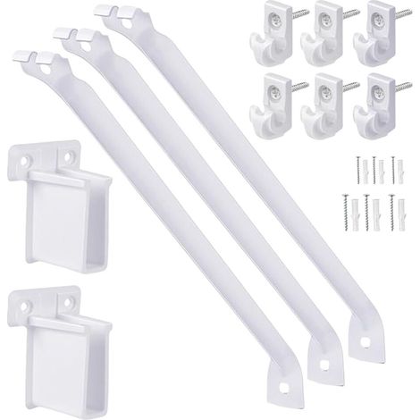 Juego de 12 soportes metálicos versátiles para estantes. (1/5)