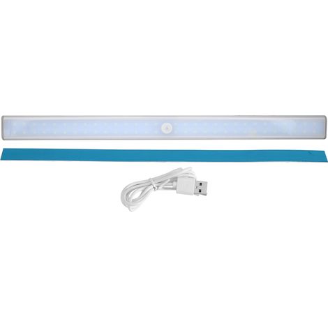 Lampe LED à détecteur de mouvement pour placard, armoire, penderie, veilleuse sous meuble, rechargeable par USB, 60 LED (1/5)