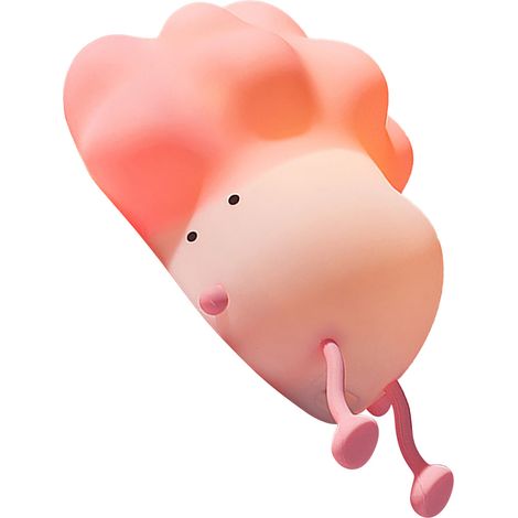 Kohl-Nachtlicht mit drei Helligkeitsstufen, Silikonlampe, Schlafzimmer-Nachttischlampe für Kinder, Rosa (1/5)